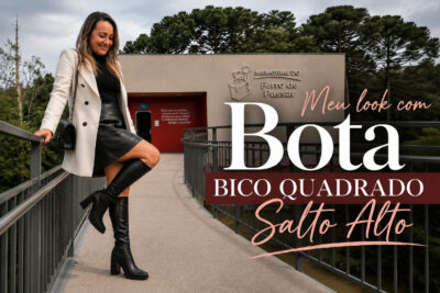 Bota Bico Quadrado Salto Alto