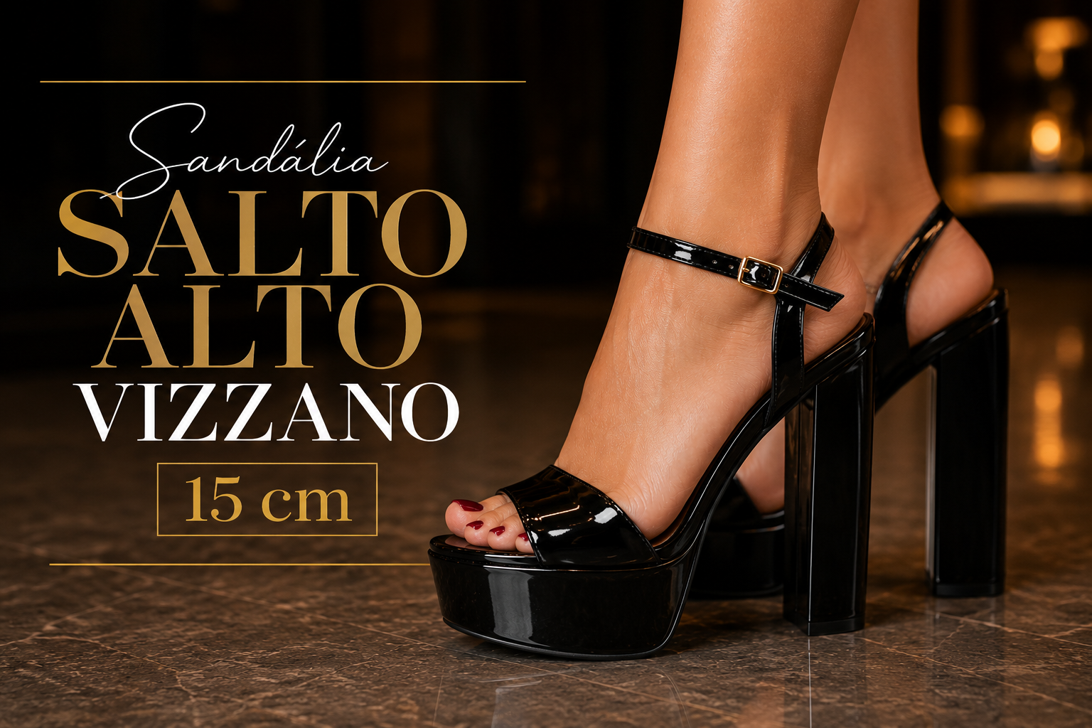 Sandália Salto Alto Vizzano 15 cm