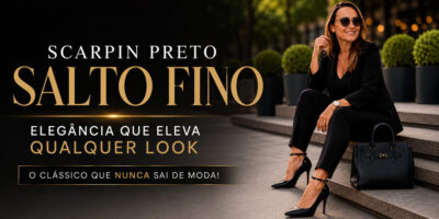 Scarpin Preto Salto Fino